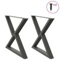 vidaXL Nohy k jedálenskému stolu 2 ks antracitové 90x(72-73,3) cm oceľové