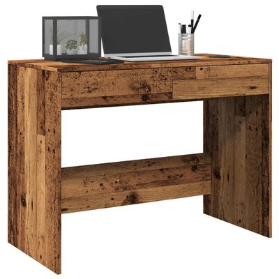 vidaXL Písací stôl, staré drevo 101x50x76,5 cm, kompozitné drevo