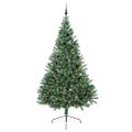 vidaXL Umelý predsvietený vianočný stromček Zelená 240 cm PVC
