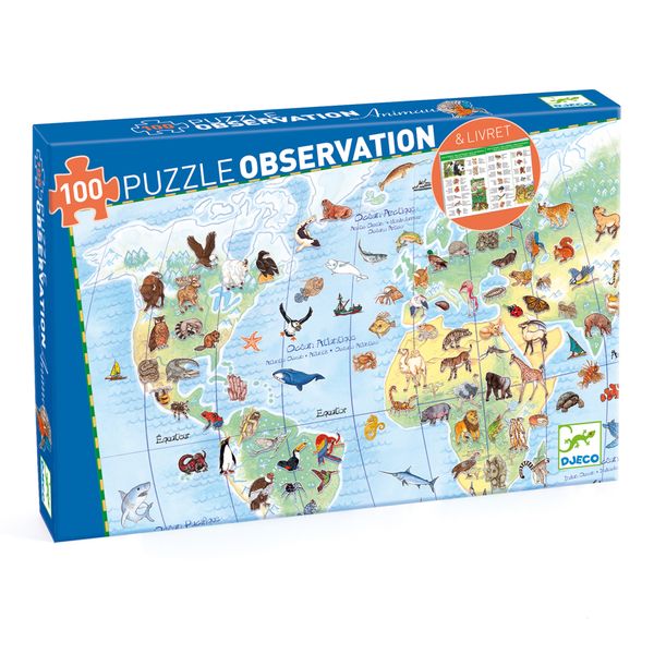 Objavovacie puzzle Zvieratá sveta 100 ks