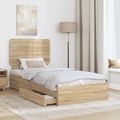 vidaXL Úložná posteľ Sonoma dub 75 x 190 cm Kompozitné drevo