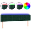 vidaXL Čelo postele s LED tmavozelené 183x16x78/88 cm zamat