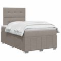 vidaXL LED boxspring posteľ s matracom Sivohnedá 120 x 190 cm Látka