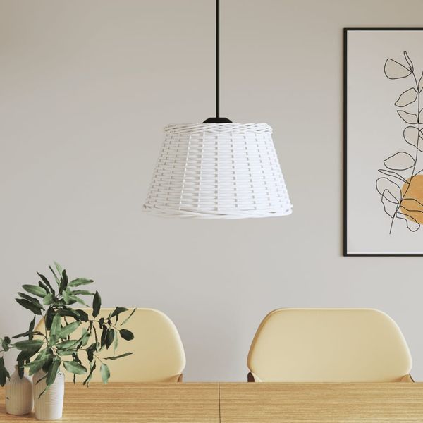 vidaXL Tienidlo na stropnú lampu biele Ø50x30 cm prútené