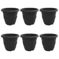 vidaXL Kulatý kvetináč 6 ks Čierna Ø 22 x 18 cm Plast