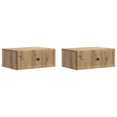 vidaXL Nočný stolík so zásuvkou 2 pcs Dub artisan 49 x 34,5 x 20 cm