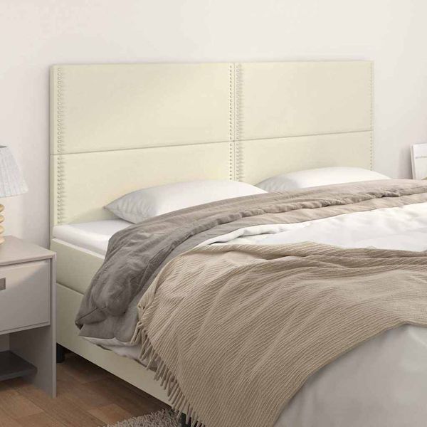vidaXL Čelo postele krémové 180x5x118/128 cm umelá koža