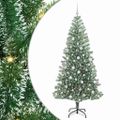 vidaXL Umelý vianočný stromček, snehom obalený, s LED svetlom 210 cm