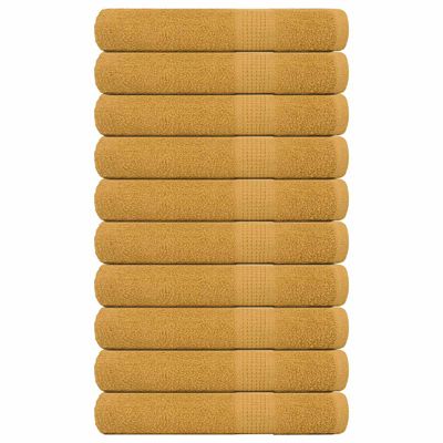 vidaXL Saunové osušky FROGN 10 ks zlaté 80x200 cm 360 g/m²