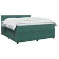 vidaXL Posteľ boxspring s matracom Tmavozelená 140 x 200 cm Zamat