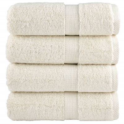 vidaXL Prémiové uteráky pre hostí SOLUND 4 ks krémové 30x50 cm 600 g/m²