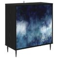 vidaXL Servírovacia skriňa RAALTE Čierny dub 69 x 33 x 76 cm