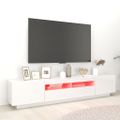 vidaXL TV skrinka s LED svetlami lesklá biela 200x35x40 cm