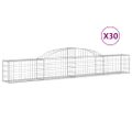 vidaXL Oblúkový gabiónový kôš 30 ks 300x30x40/60 cm pozinkované železo