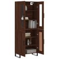 vidaXL Vysoká skrinka hnedý dub 69,5x34x180 cm spracované drevo