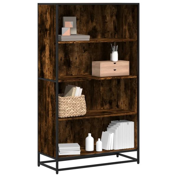 vidaXL Knižnica dymový dub 80,5x35x139 cm kompozitné drevo