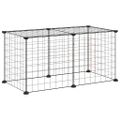 vidaXL 8-panelová klietka pre domáce zvieratá čierna 70x35x35 cm oceľ