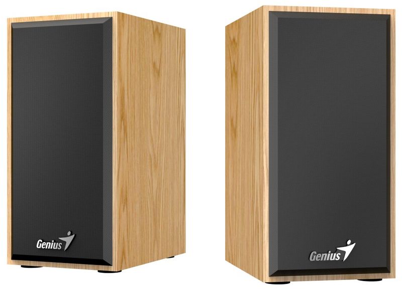 GENIUS repro SP-HF180 Nordic Pine/ 2.0/ 6W/ dřevěné/ barva světlé dřevo Reproduktory, 2.0, 6W, USB napájení, 3,5mm jack, drevené, svetlé drevo