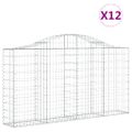 vidaXL Oblúkové gabiónové koše 12 ks 200x30x100/120cm pozinkov. železo