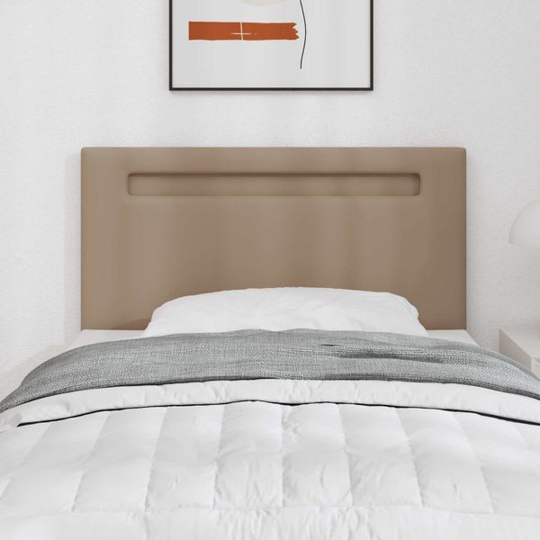 vidaXL LED hlavová doska Kapučínová 100 cm Umelá koža