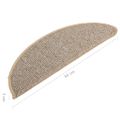 vidaXL Schodové rohože 15 ks 56x17x3 cm hnedé polkruhové