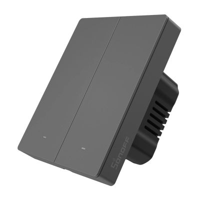 Inteligentný WiFi nástenný spínač SONOFF M5-2C-80 (2-kanálový, do rámu, grafitový)