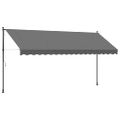 vidaXL Zaťahovacia markíza antracitová 400x150 cm látka a oceľ