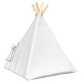 vidaXL Psí teepee s vankúšom Biela 40 x 40 x 50 cm Polyester
