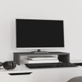vidaXL Stojan na monitor sivý 50x27x10 cm masívna borovica