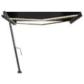 vidaXL Ručne zaťahovacia markíza s LED 400x300 cm antracitová