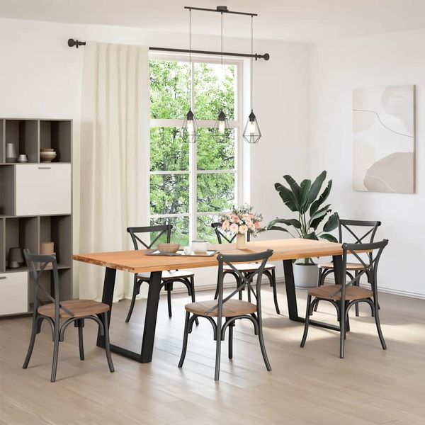 vidaXL Nohy k jedálenskému stolu v tvare U, 2 ks, čierne, 80 x (72-73) cm, oceľové