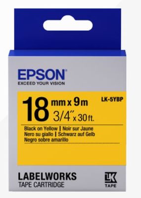 Epson Label Cartridge Pastel LK-5YBP Čierna/Žltá 18mm (9m)