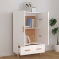 vidaXL Vysoká skrinka lesklá biela 70x31x115 cm spracované drevo