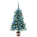 vidaXL Vianočný stromček s 150 LED-i so stojanom Zelená 90 cm PE