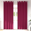 vidaXL Záclony na zatemnenie s krúžkami 2 ks Víno červené 225 x 140 cm