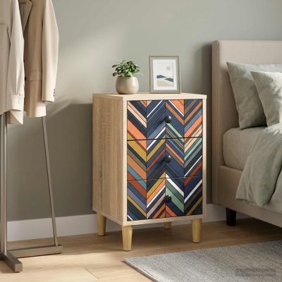 vidaXL Nočný stolík OMMEN Dub sonoma 36 x 33 x 60 cm Kompozitné drevo