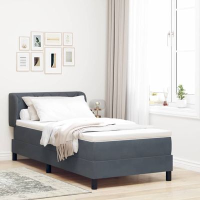 vidaXL Posteľ s pružinovým rámom Tmavo šedá 100 x 200 cm Zamat