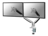 Montážna sada - plný pohyb - pre 2 LCD displeje - biela - veľkosť obrazovky: 10"-32" - upevnenie svorkou, priechodka, upevniteľné na stôl