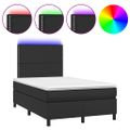 vidaXL Boxspring posteľ s matracom a LED čierna 120x200 cm umelá koža