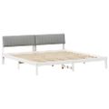 vidaXL Rám postele Biela a svetlosivá 200 x 200 cm Borovicový masív
