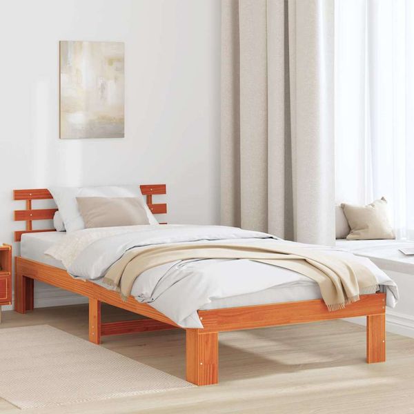 vidaXL Rám postele Včelí hnedý 90 x 190 cm Masívne borovicové drevo