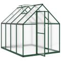 vidaXL Skleník so základovým rámom zelený 224x169x195 cm hliník
