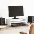 vidaXL Stojan na monitor biely 54x22x15 cm kompozitné drevo