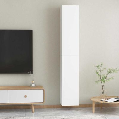 vidaXL TV skrinky 2 ks, biele 30,5x30x90 cm, kompozitné drevo