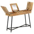 vidaXL Toaletný stolík 105x35x75 cm surový mangovníkový masív a železo