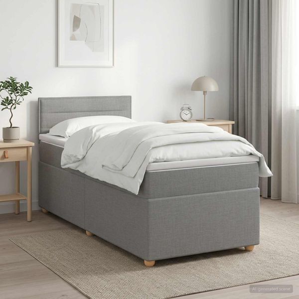 vidaXL Posteľ boxspring s matracom Svetlosivá 80 x 200 cm Látka