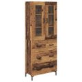vidaXL Highboard 2 ks Staré drevo 69,5 x 34 x 180 cm Kompozitné drevo
