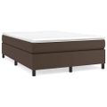 vidaXL Posteľný rám s boxspringom hnedý 140x190 cm umelá koža