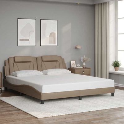 vidaXL Rám postele Viana bez matraca kapučínový 180x200 cm umelá koža