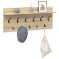 vidaXL Vešiak na stenu Nástenná montáž Sonoma dub 100 x 40 x 12 cm